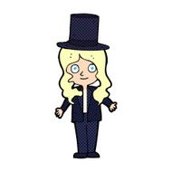 cartoon woman wearing top hat N3