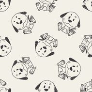 Chinese Zodiac dog doodle drawing seamless pattern background