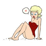 cartoon woman in love N73