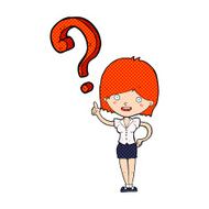 cartoon woman asking question N38