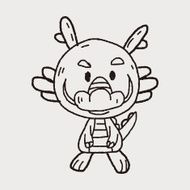 Chinese Zodiac dragon doodle drawing N3