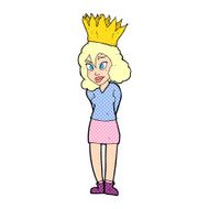 cartoon person wearing crown N42