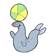 cartoon seal balancing ball N3