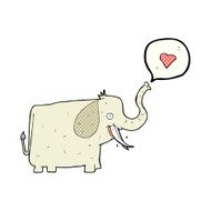 cartoon elephant with love heart N3