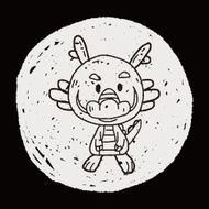 Chinese Zodiac dragon doodle drawing N5