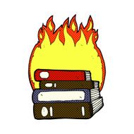 cartoon burning books N6
