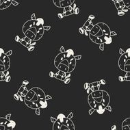 Chinese Zodiac horse doodle drawing seamless pattern background