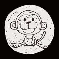 Chinese Zodiac monkey doodle drawing N4