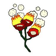 cartoon burning flowers N6