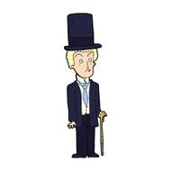 cartoon man wearing top hat N53