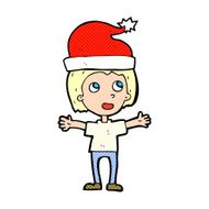 cartoon boy in christmas hat N3