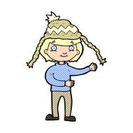 cartoon man wearing winter hat N52