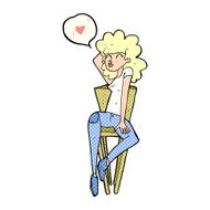 cartoon woman posing on chair N2