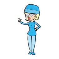 cartoon woman wearing winter hat N62