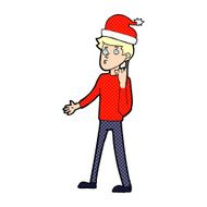 cartoon man ready for christmas N53