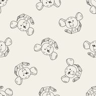 Chinese Zodiac mouse doodle drawing seamless pattern background