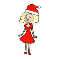 cartoon woman dressed for christmas N3