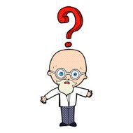 cartoon older man with question N3