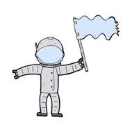 cartoon astronaut with flag N3