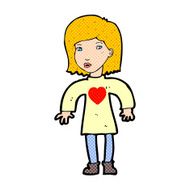 cartoon woman wearing heart shirt N3