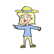 cartoon woman wearing hat N19