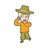 cartoon scared boy in hat N3