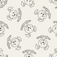 Chinese Zodiac rabbit doodle drawing seamless pattern background