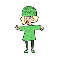 cartoon woman wearing winter hat N64