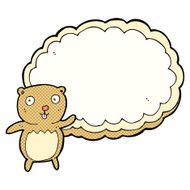 cartoon bear with text space cloud N5