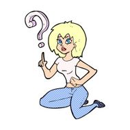 cartoon woman asking question N42