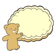 cartoon bear with text space cloud N6