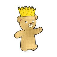 cartoon teddy bear wearing paper crown N8