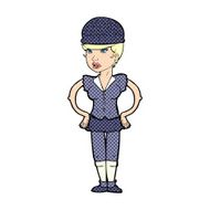 cartoon woman wearing hat N20