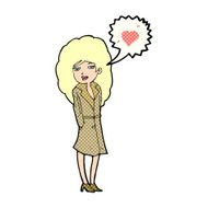 cartoon trenchcoat wearing woman in love N3