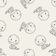 Chinese Zodiac snake doodle drawing seamless pattern background