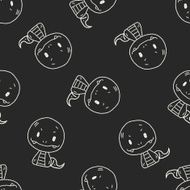 Chinese Zodiac snake doodle drawing seamless pattern background N2