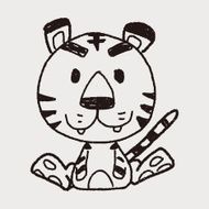 Chinese Zodiac tiger doodle drawing N3