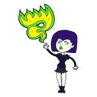 cartoon halloween vampire girl N26