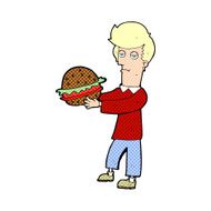 cartoon man eating burger N3