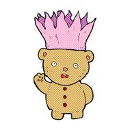 cartoon teddy bear wearing paper crown N9