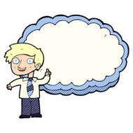 cartoon school boy with idea N3