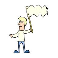 cartoon man waving white flag N6