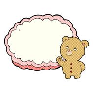cartoon teddy bear with text space cloud N3