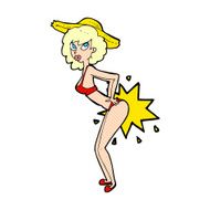 cartoon bikini pin up woman
