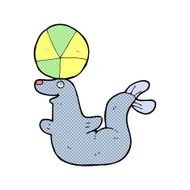 cartoon seal with ball N8