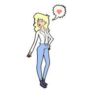 cartoon woman in love N79