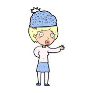 cartoon woman wearing winter hat N70