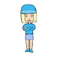 cartoon woman wearing winter hat N71