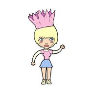 cartoon woman wearing paper crown N6