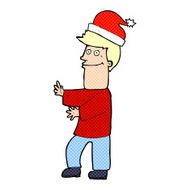 cartoon man ready for christmas N57